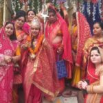 गद्दीचौक से कलश यात्रा के साथ निकली भव्य चुनरी व निशान यात्रा